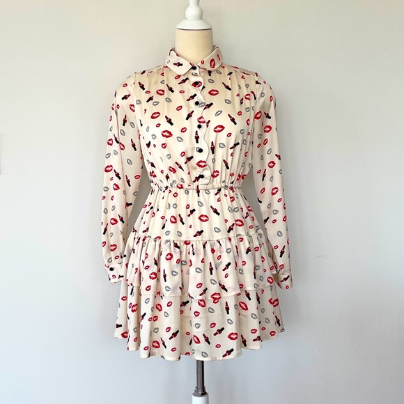 Red Lips & Lip Sticks Layer Dress - Picture 1 of 3